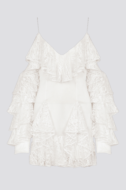 Limbo Lace Ruffle Mini Dress