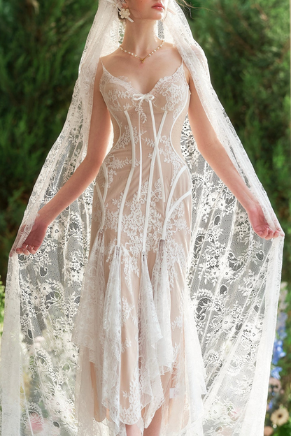 Lisette Lace Corset Midi Dress