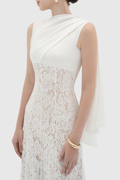 Litare Sleeveless Lace Scarf Maxi Dress