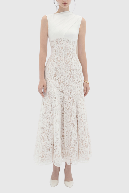 Litare Sleeveless Lace Scarf Maxi Dress