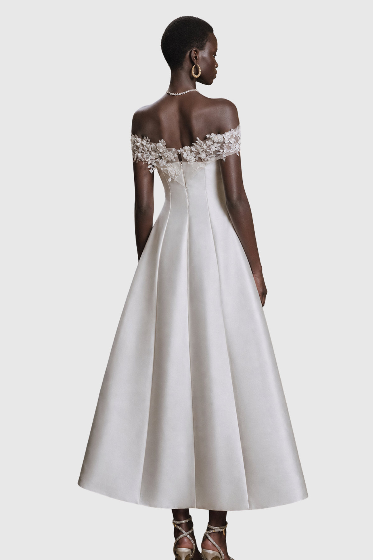 Livyera Off Shoulder Lace Midi Dress