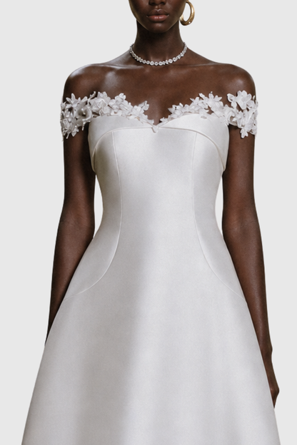 Livyera Off Shoulder Lace Midi Dress