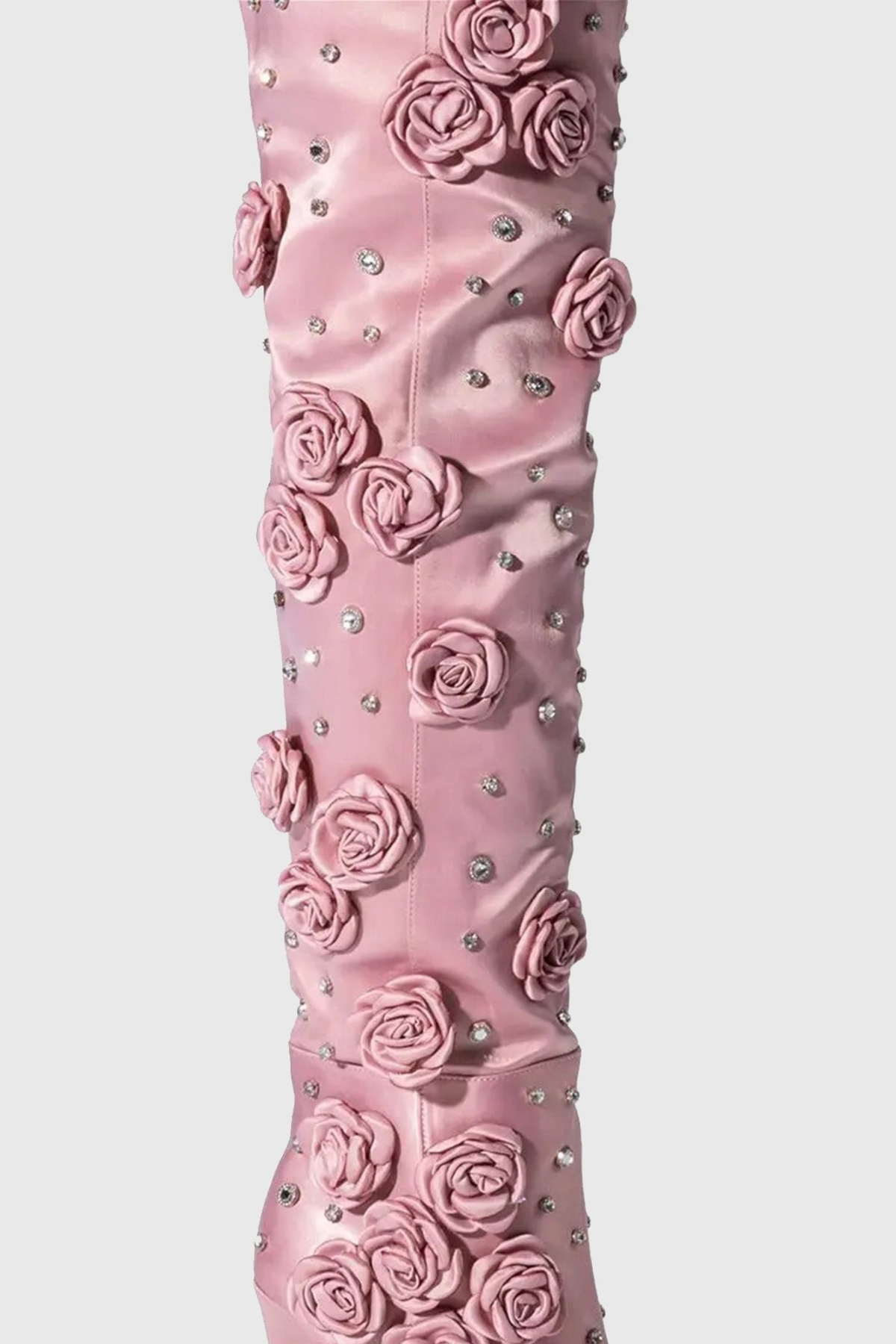 Liza Floral Rhinestone Knee High Boots