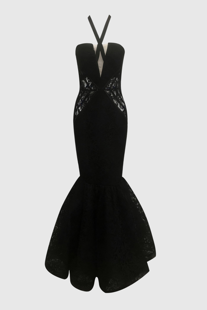 Lizaz Lace Corset Mermaid Maxi Dress
