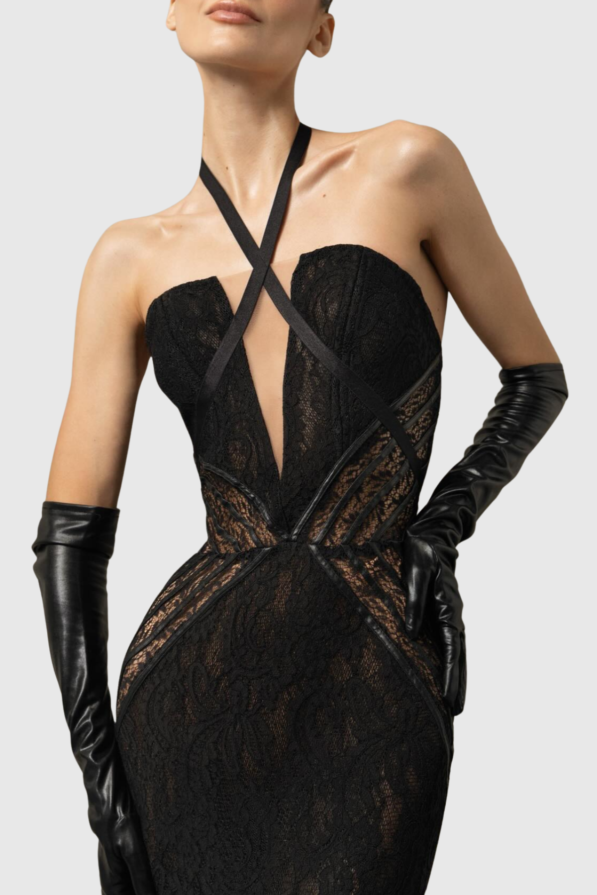 Lizaz Lace Corset Mermaid Maxi Dress
