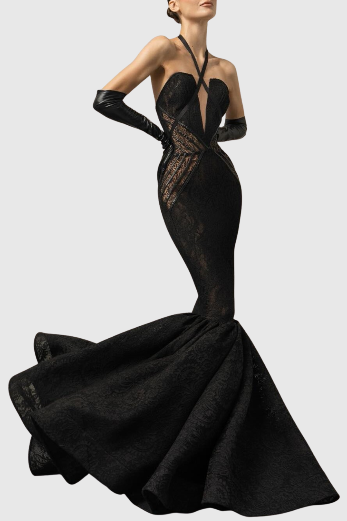 Lizaz Lace Corset Mermaid Maxi Dress