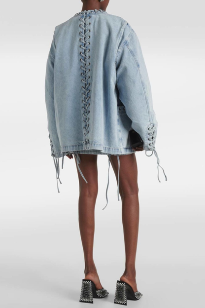 Lopa Lace Up Denim Jacket