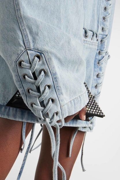 Lopa Lace Up Denim Jacket