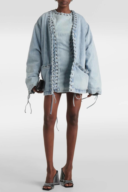 Lopa Lace Up Denim Jacket
