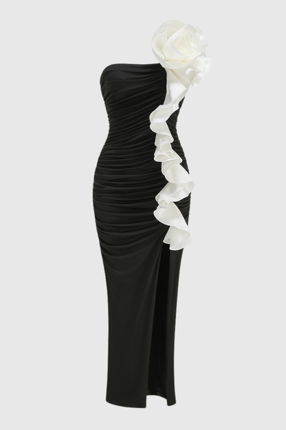 Lorenza One Shoulder Floral Ruffle Maxi Dress