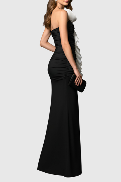 Lorenza One Shoulder Floral Ruffle Maxi Dress