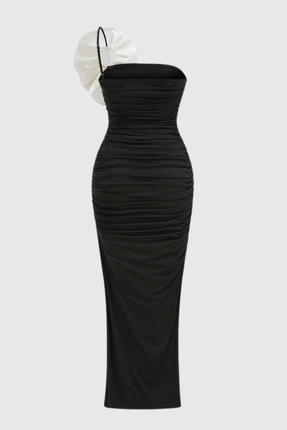 Lorenza One Shoulder Floral Ruffle Maxi Dress