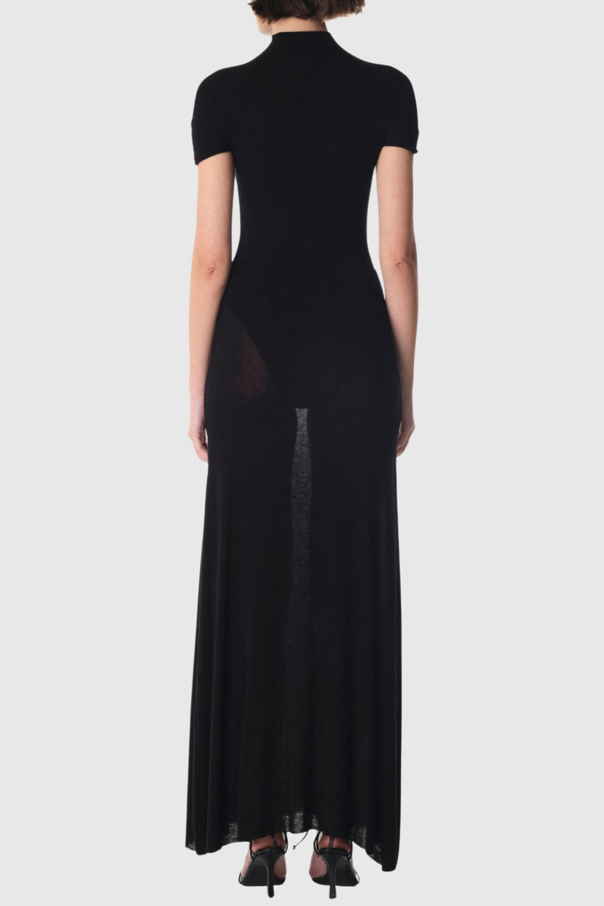 Lornate Pearl Embellished Maxi Dress - Black