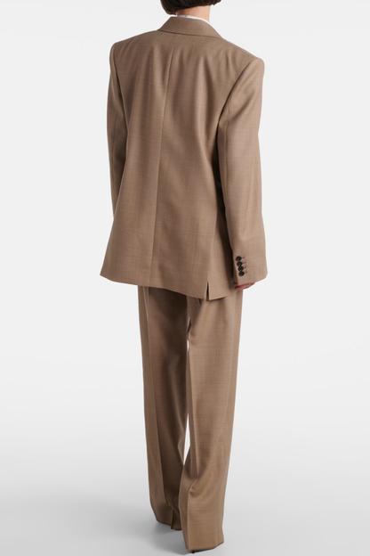Lorra Double Breasted Wool Blazer - Beige