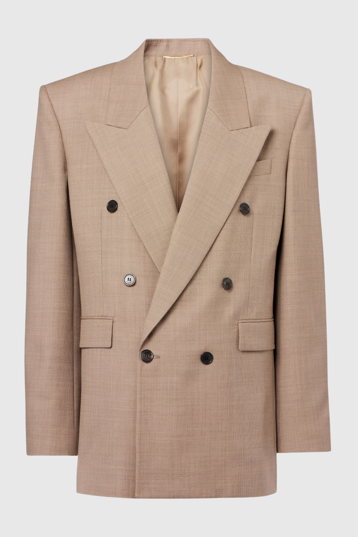 Lorra Double Breasted Wool Blazer - Beige