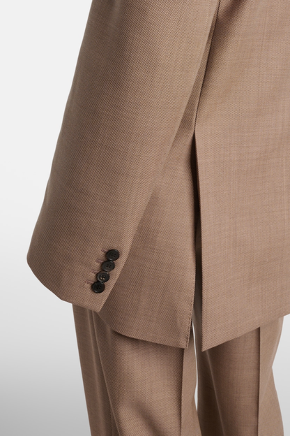 Lorra Double Breasted Wool Blazer - Beige