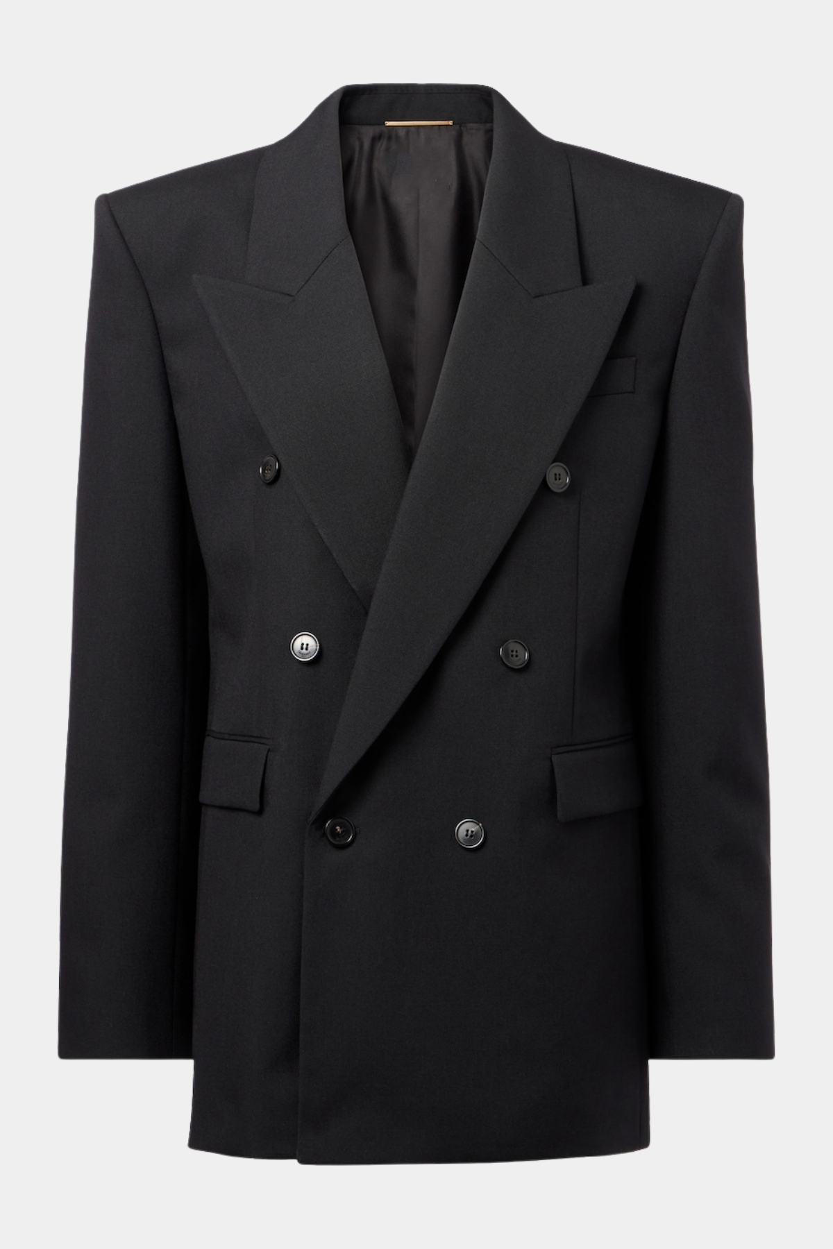 Lorra Double Breasted Wool Blazer - Black