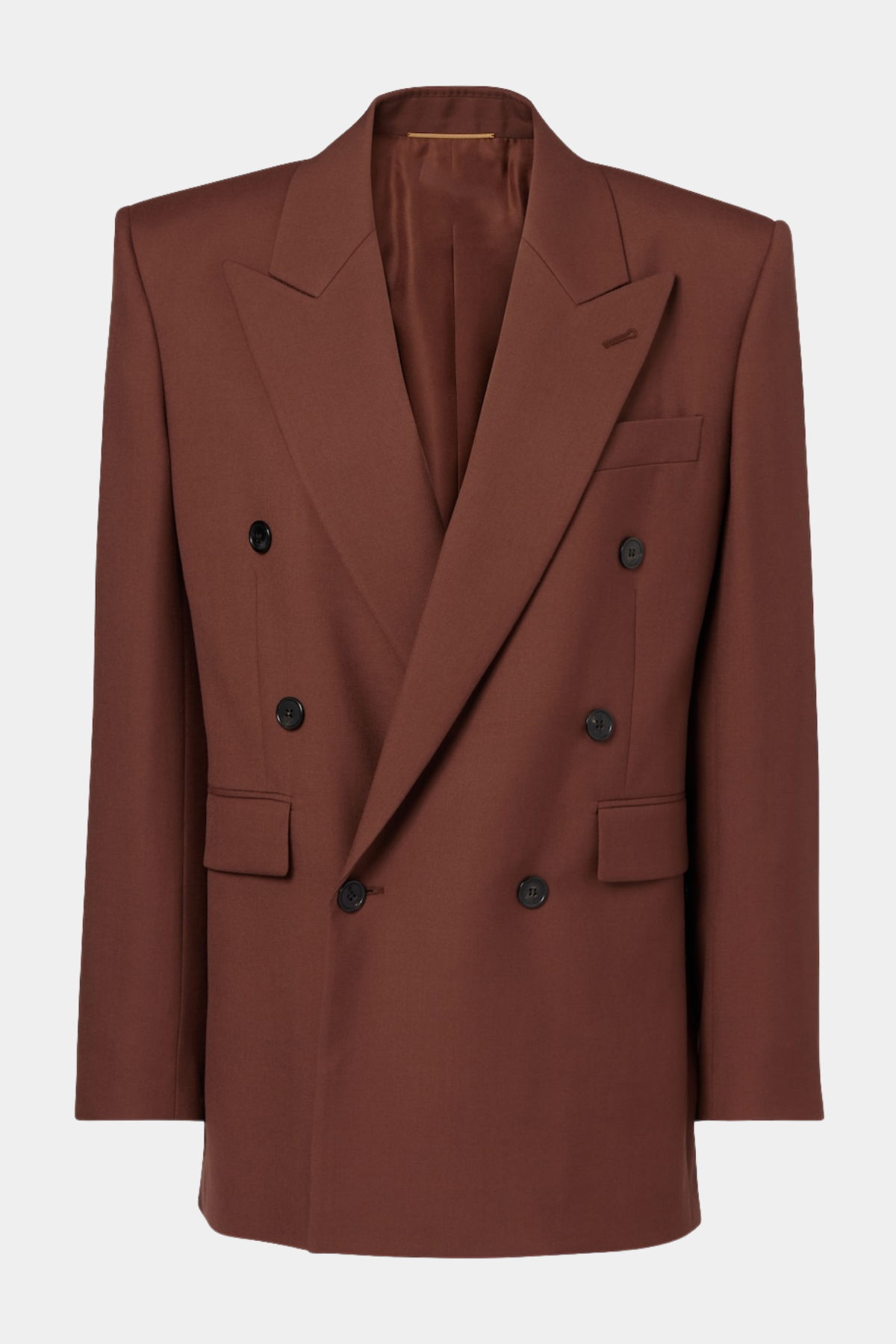 Lorra Double Breasted Wool Blazer - Brown