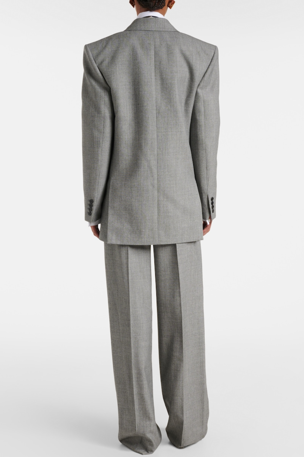Lorra Double Breasted Wool Blazer - Grey
