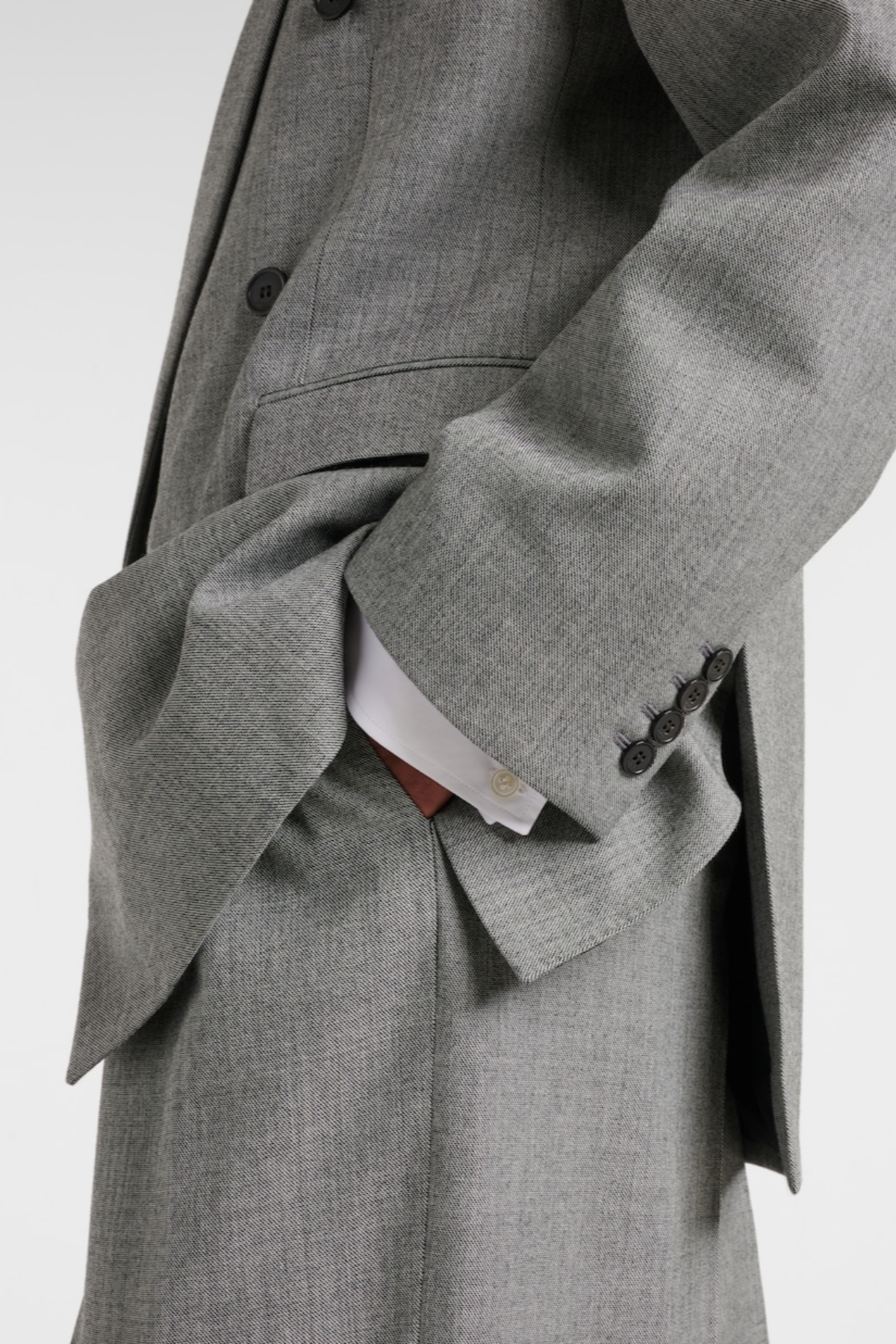 Lorra Double Breasted Wool Blazer - Grey