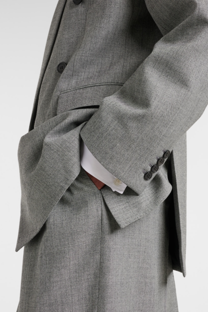 Lorra Double Breasted Wool Blazer - Grey