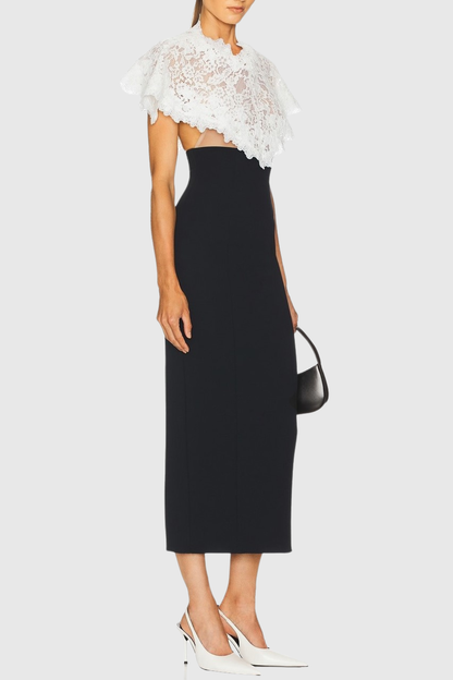 Lowen Lace Shawl Midi Skirt Set