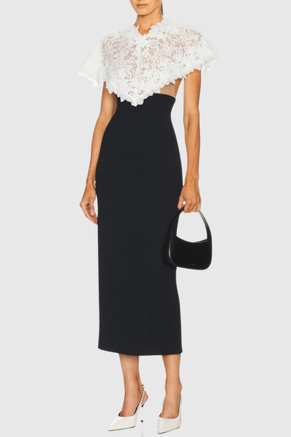 Lowen Lace Shawl Midi Skirt Set