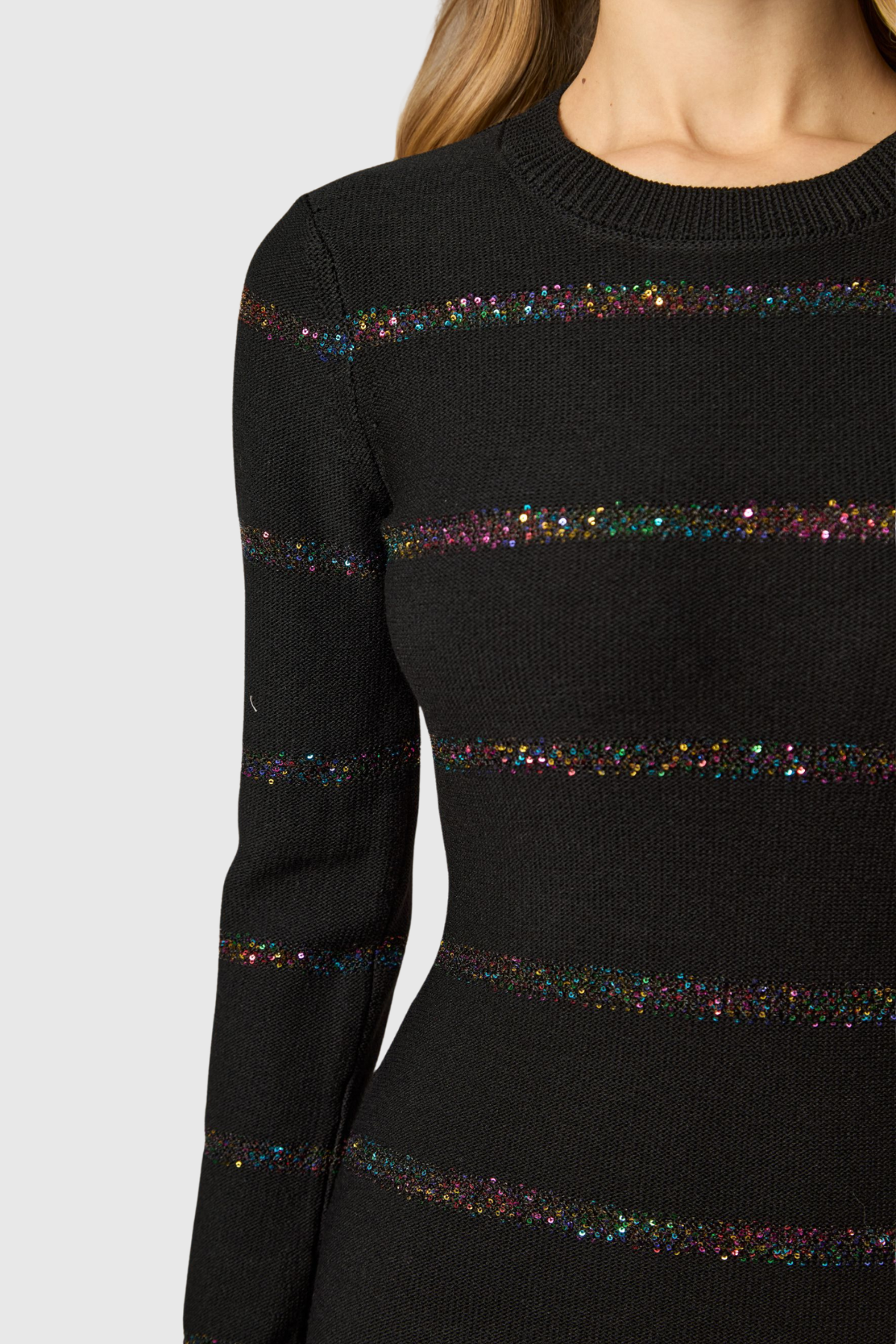 Lowo Sequin Embellished Knit Midi Dress