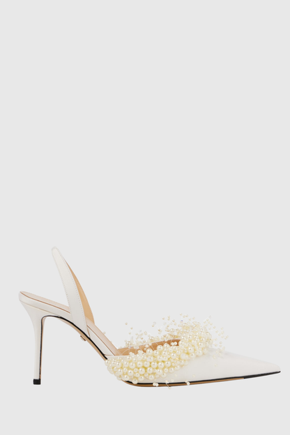 Lpril Pearl Satin Slingback Pumps