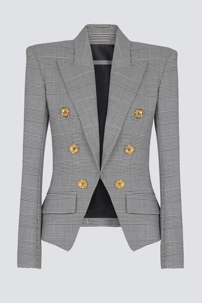 Lprol Plaid Buttoned Blazer