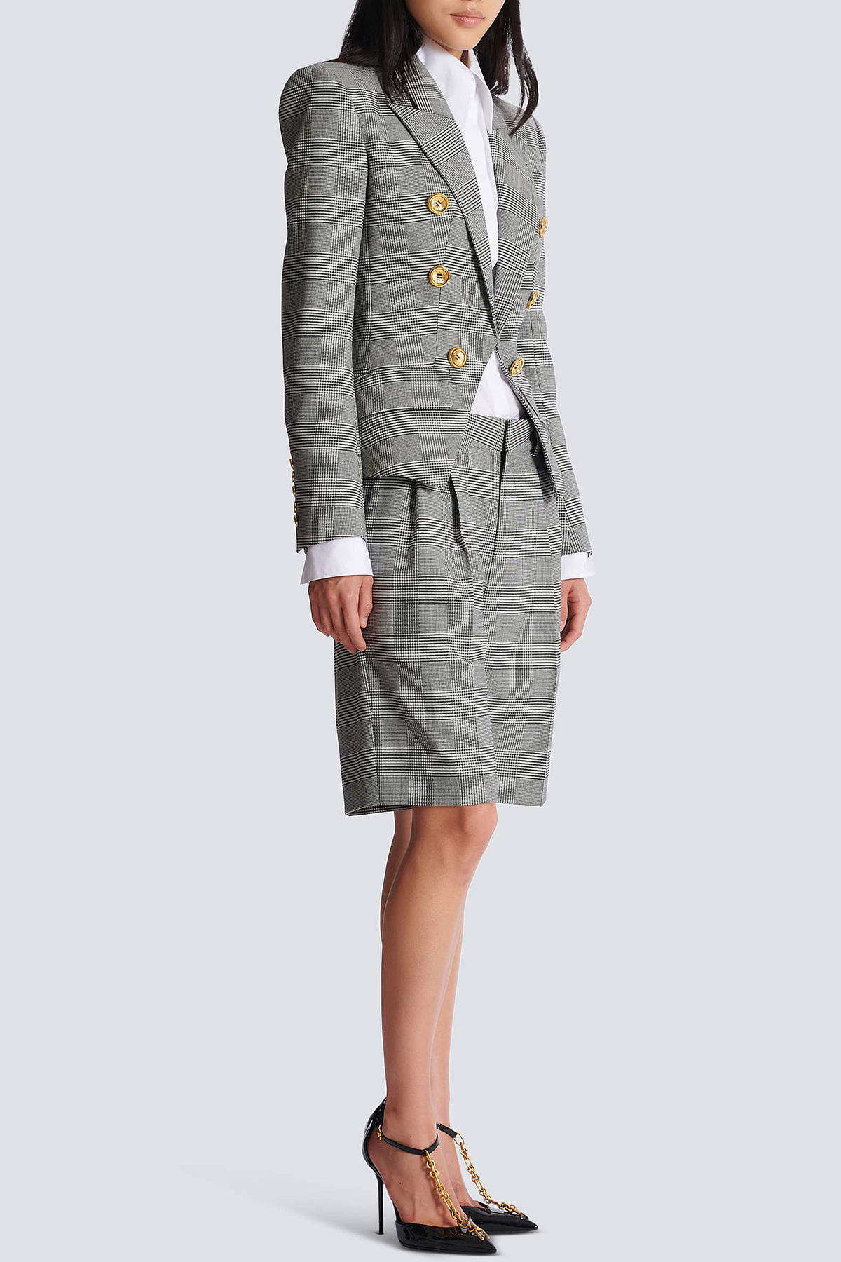 Lprol Plaid Buttoned Blazer
