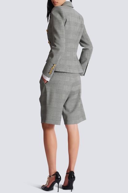 Lprol Plaid Buttoned Blazer