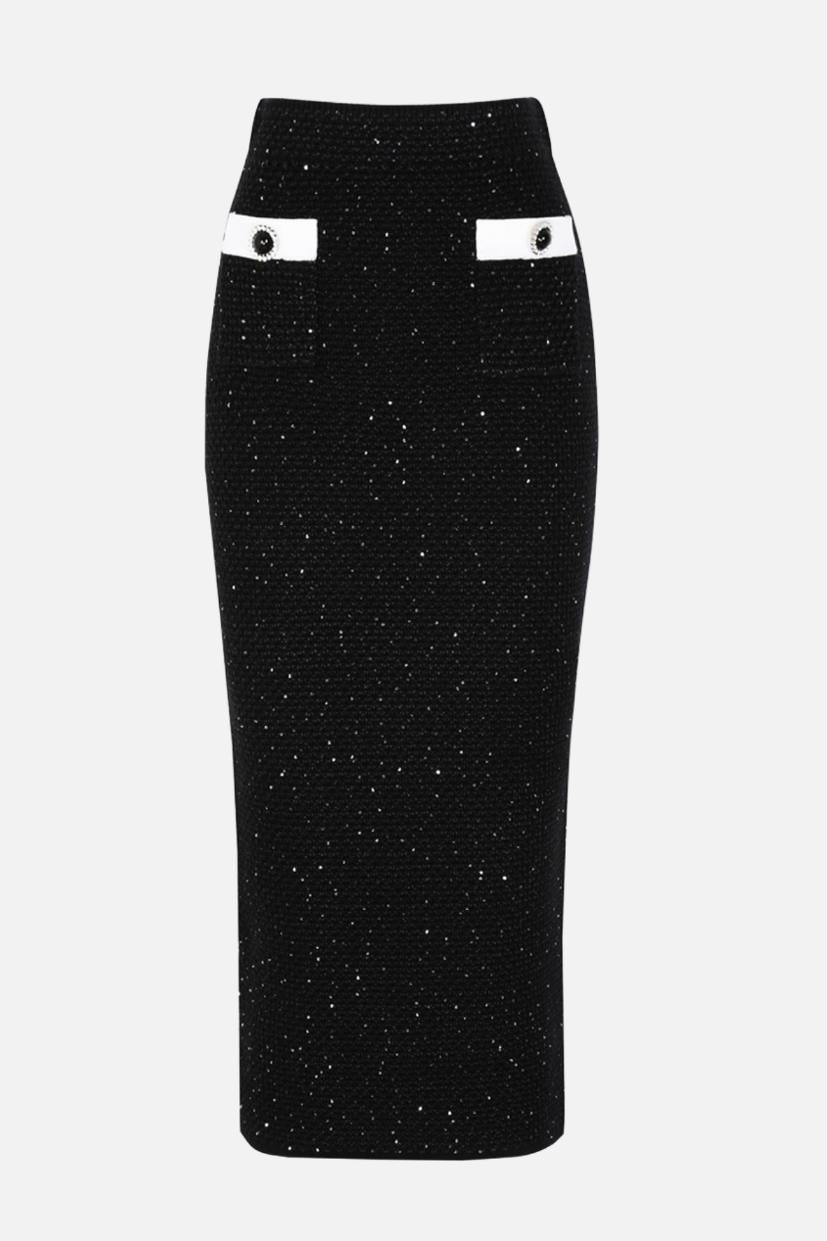 Luaia Floral Sequin Embellished Knit Top - Black