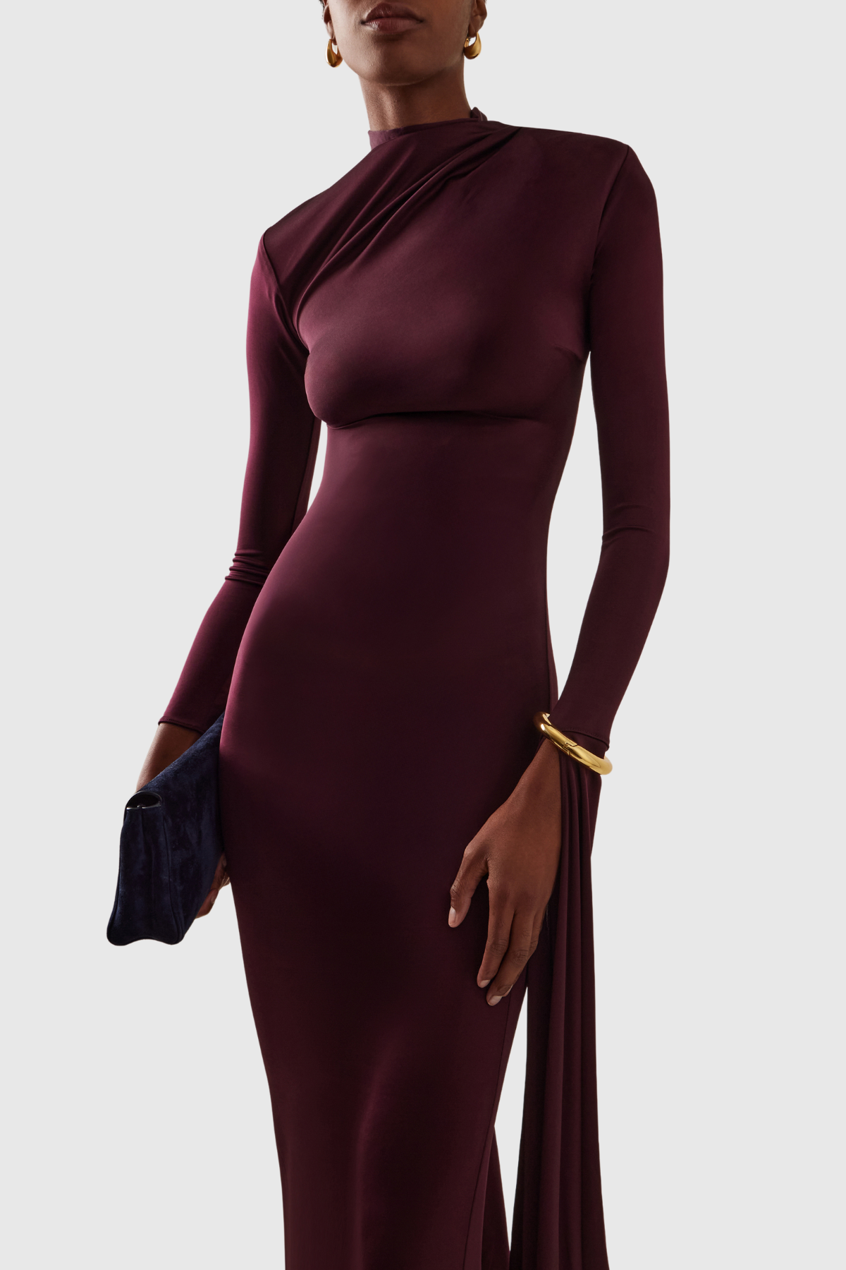 Dasani Asymmetric Sleeve Maxi Dress