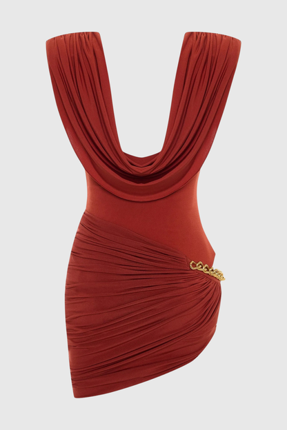 Lucinda Draped Cutout Mini Dress