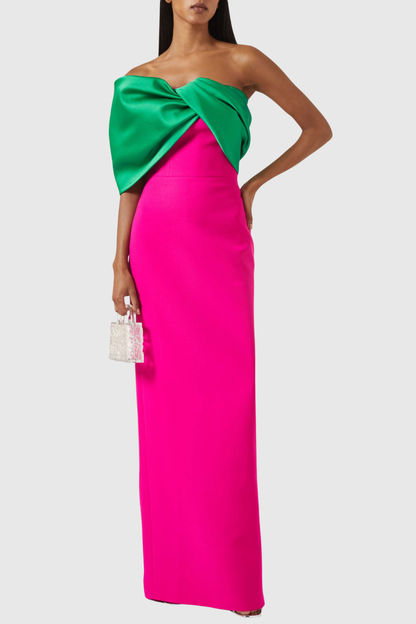 Lukas Strapless Contrast Maxi Dress