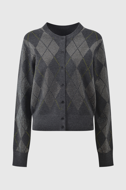 Lunet Argyle Crystal Embellished Cardigan