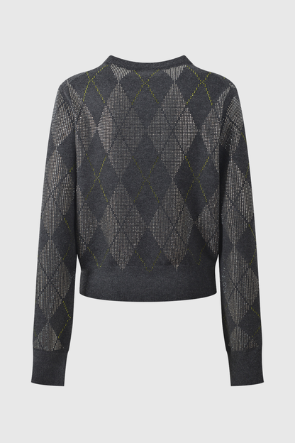 Lunet Argyle Crystal Embellished Cardigan
