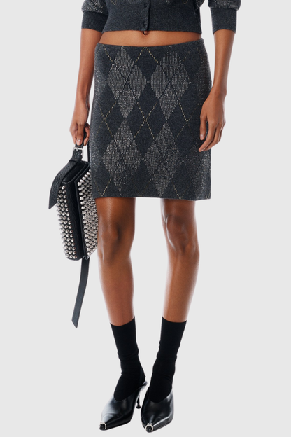 Lunet Argyle Crystal Embellished Mini Skirt
