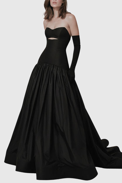 Lvren Strapless Cutout Ball Maxi Dress
