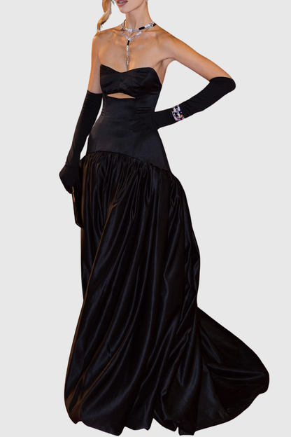 Lvren Strapless Cutout Ball Maxi Dress