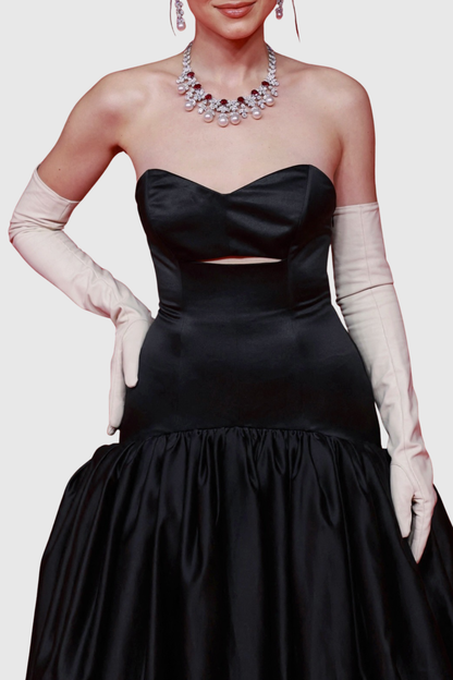 Lvren Strapless Cutout Ball Maxi Dress