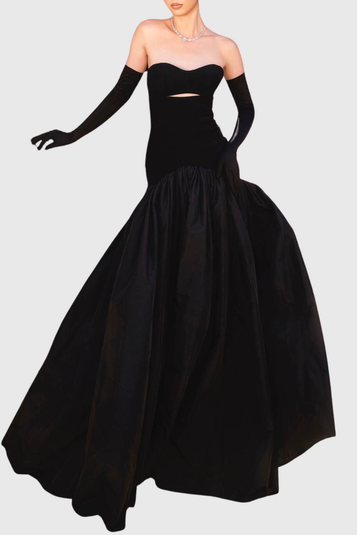 Lvren Strapless Cutout Ball Maxi Dress