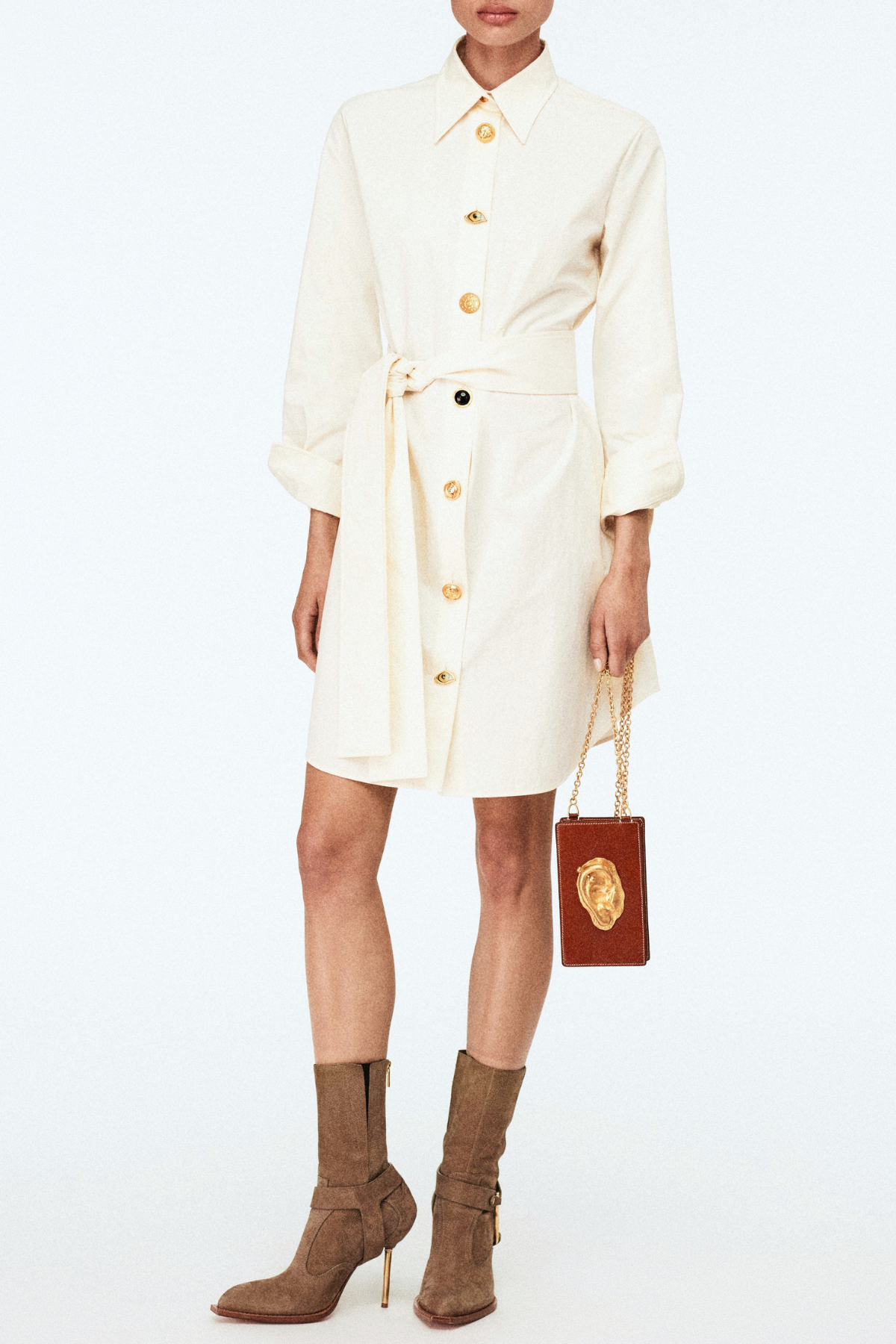 Lylea Belted Mini Shirt Dress