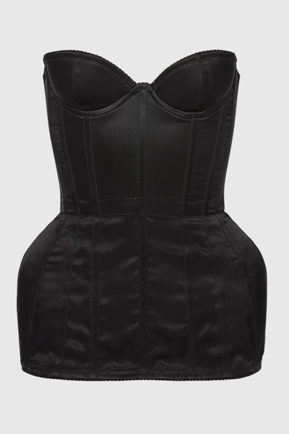 Madiaza Satin Corset - Black