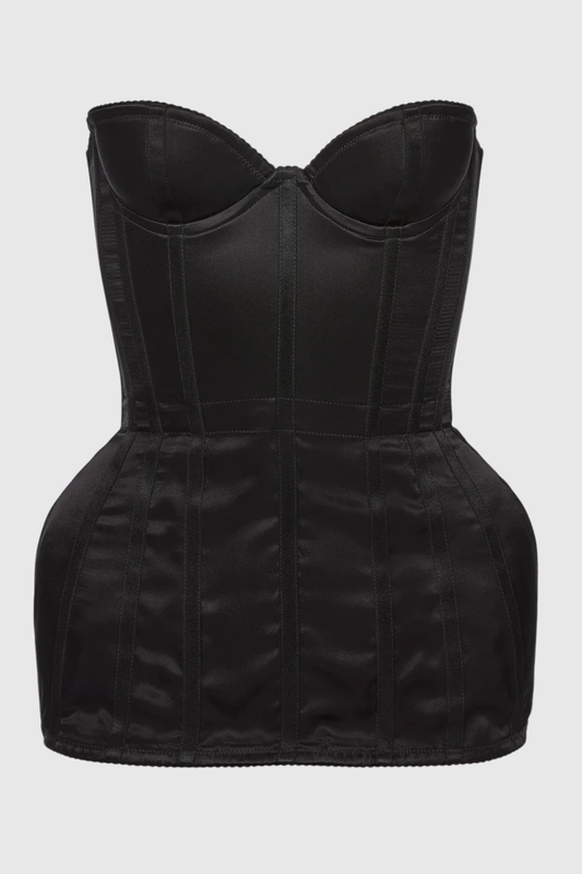 Madiaza Satin Corset - Black