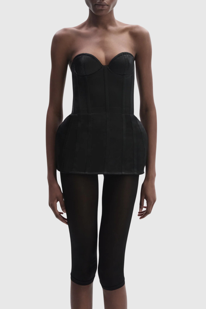 Madiaza Satin Corset - Black