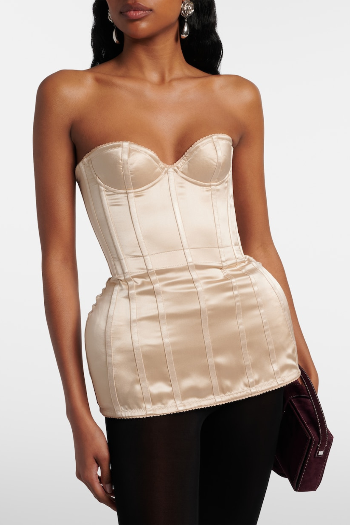 Madiaza Satin Corset - Nude