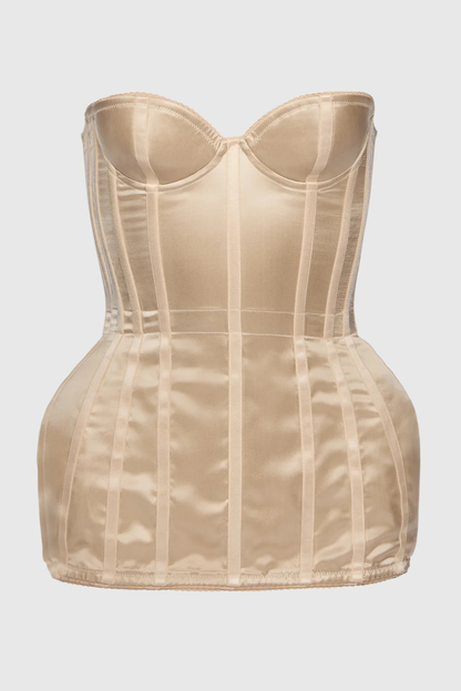 Madiaza Satin Corset - Nude