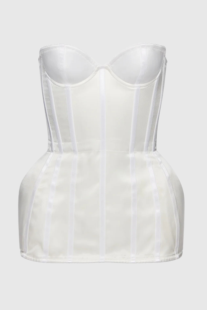 Madiaza Satin Corset - White